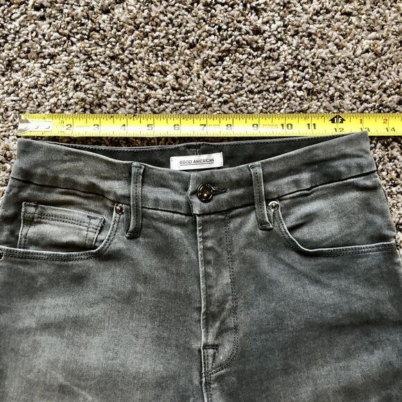 Good American Jeans 6 / 28 Good Legs Crop Gray High Rise Frayed Hems Skinny - Picture 7 of 13